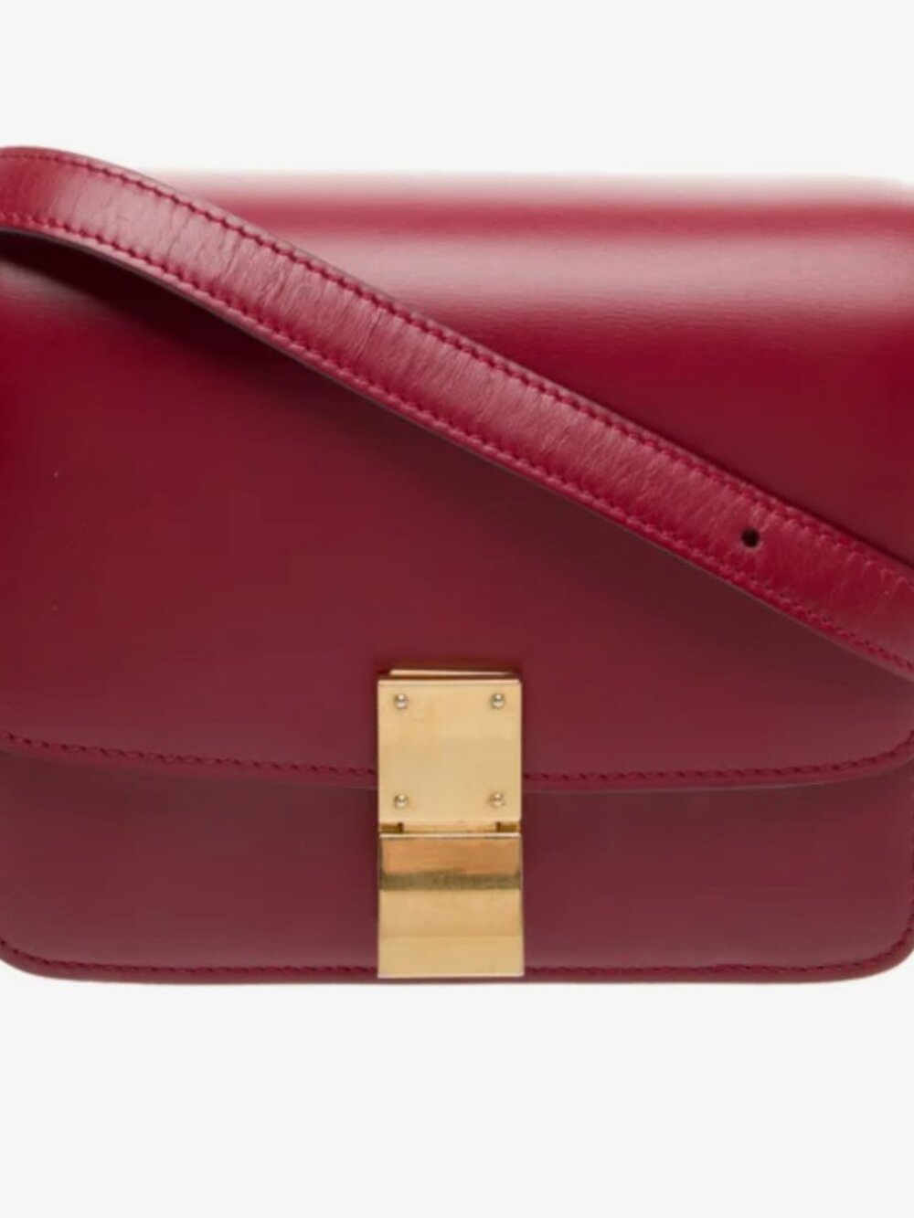 Céline Classic Box Small Red Box Calfskin Gold Hardware Phoebe Philo Crossbody